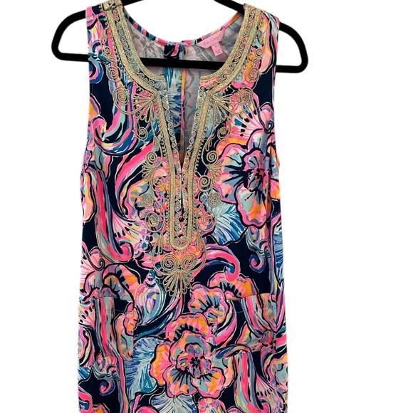 Lilly Pulitzer Carlotta Gold Cording Shift Dress - Picture 1 of 5